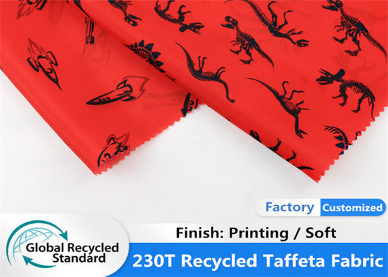 پارچه پوشش 100 پارچه ضد آب نرم Taffeta PET چاپ بازیافت